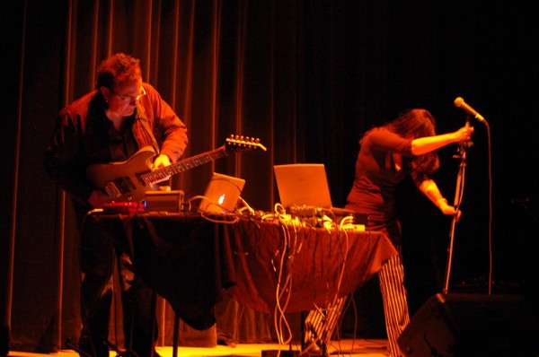 Julian Knowles and Donna Hewitt performing Amphibian at Liquid Architecture, ArtsHouse Melbourne 2006